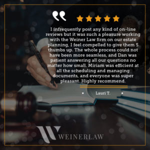 Weiner Law Client Testimonial From Lauri T