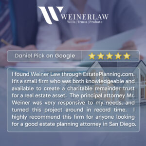 Weiner Law Client Testimonial From Daniel Pick