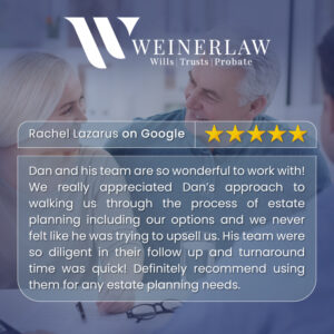 Weiner Law Client Testimonial From Rachel Lazarus